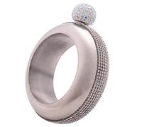 Wisboey de pulsera de acero inoxidable para whisky portátil, frasco de petaca Flagon para beber botella KüChe recipiente, plata