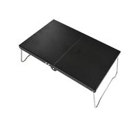Wisboey Mesa plegable portátil para camping, mesitas de café pequeñas, ultraligera, para exteriores, senderismo, mesa de pícnic, minimesa, color negro
