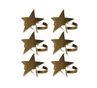 Wisboey Servilletero de Estrella de Cinco Puntas de 6 Piezas, Servilletero de Navidad Adecuado para Fiestas NavideñAs, Cenas, Recepciones de Boda, Etc.