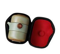 Wisboey Té de cerámica Jarra Tapa tazón té Japonesa Hecho a Mano portátil Viaje Oficina té Set Verde