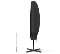 WISCLASS Parasol - Fundas Cubierta protectora para parasol (2 a 4 m, paraguas grande, resistente al agua, resistente a los rayos UV, resistente al viento y a la nieve, 280 x 40/80/50 cm), color negro