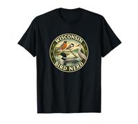 Wisconsin Bird Nerd Vintage Birder Wildlife Camiseta
