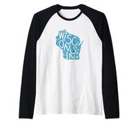 Wisconsin Estados Unidos América Estado Camiseta Manga Raglan
