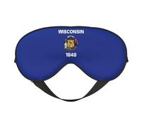 Wisconsin State Flag - Antifaz para dormir de seda sintética - Relajación con correa elástica ajustable - Ideal para viajes y sueño profundo
