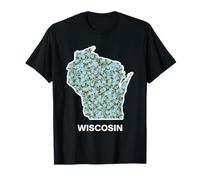 WISCOSIN Forget Me Not Flower Floral State Camiseta