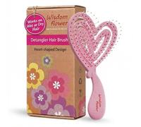 Wisdom Flower Cepillo desenredante - Cepillo desenredante en forma de corazón para cabello rizado, ondulado y grueso - Cepillo de pelo rosa Sakura para mujer con curva de cuenco, cerdas flexibles