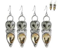 Wisdom in Every Detail - Handcrafted Owl Earrings for Women Unique Owls Stud Womens Christmas Fashion Jewelry(2Pairs)