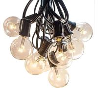 Wisdom Line - Guirnalda luminosa (USB, G40, 6 m, 20 bombillas de cristal, impermeable, IP65, con mando a distancia, interior/exterior