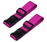 Wisdompro 2 correas de equipaje para añadir una bolsa, cinturón ajustable muy resistente para maleta, accesorio de viaje, accesorios de viaje para unir tu equipaje, color morado, 78,74 cm