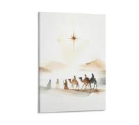 Wise Mens Journey Serene Desert Scene Star Of Belén Jesús Wall Art Paintings Canvas Prints Poster Artwork for living Bedroom Bathroom Office Home Decor 16x24inch(40x60cm)