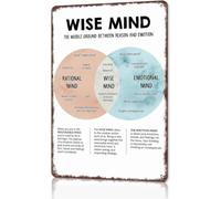 Wise Mind Rational Emotional Middle Ground Vintage Metal Sign 12x8 Inch