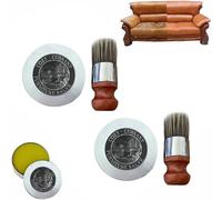 Wise Owl - Salve de muebles de cuero, bálsamo de cuero de 4 onzas para muebles, bálsamo y cepillo de muebles de cuero, bálsamo de muebles de cuero, bálsamo para muebles de madera (2 unidades)