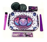 Wise Skies Hippy - Juego de bandejas enrollables, diseño de luna y sol, color morado