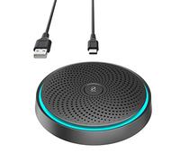 WISE TIGER Micrófono de conferencia USB para juegos, Skype, Zoom, micrófono de condensador omnidireccional 360 con silencio de una tecla, micrófono de escritorio para laptop Plug & Play