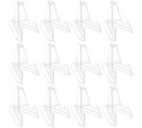 Wisebom 12 Piezas Soportes para Monedas de Acrílico, Caballete Acrílico Transparente, Soportes de Caballete Transparentes Antideslizantes para Exhibir Monedas, Relojes Bolsillo, Medalla, 55*55*35mm