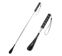 Wisebom 2 Piezas Calzador de Zapatos Largo, Telescópico 30-71cm Calzador Retráctil Calzador de Zapatos Largo Calzador Mango Largo con Asa Antideslizante y Cordón para Mujeres Hombres Niños y Personas