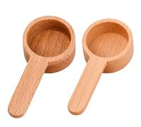 Wisebom 2 Piezas Cuchara de Café de Madera, Cucharas de Madera Cuchara de Té para Especias/Café/Especias/Té de Miel/Azúcar-1 Cucharada, 20 ml /8g（Haya）