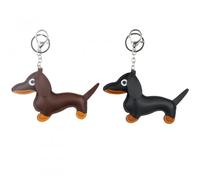 Wisebom 2 Piezas Llavero Perro Salchicha Cuero, Llavero Teckel Cuero Perro Salchicha Llavero Cuero PU Llavero Teckel para Personas Favoritas Hombres Mujeres Niños Cumpleaños
