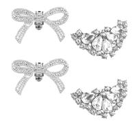 Wisebom 2 piezas set Clips para zapatos, Desmontable Clips de zapato de cristal Elegante y con estilo, hebilla de zapatos Decoración de tacón alto de bricolaje para bodas bailes y fiestas