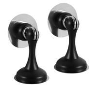 Wisebom 2 Piezas Tope Puerta Magnetico, Acero Inoxidable Topes de Puerta para Zócalos, Tope de Puerta Invisible de Puerta Magnético Fuerte con Pestillo Autoadhesivos/Tornillos Ocultos (Negro)