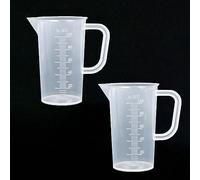 Wisebom 2 Piezas Vaso Medidor de Plástico, Jarra Medidora con Asa, Transparente Taza Graduada, Vasos Dosificadores para Cocina y Laboratorio