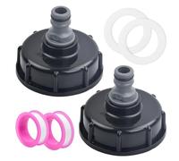 Wisebom 2 tapas de depósito IBC, adaptador IBC, S60 x 6 hasta 4,1/2 pulgadas, rosca interior, adaptador de tapa de almacenamiento de líquidos, conector de depósito de plástico, rosca interior,
