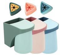 Wisebom 3 Piezas Porta Cepillo de Dientes, Autoadhesivo Magnético Soporte Cepillo de Dientes de Pared con 3 Piezas Ganchos para Toallas sin Taladrar para Baño Cocina y Hogar (Azul+Verde+Rojo)