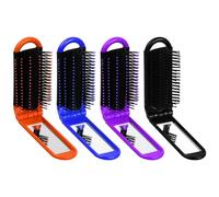 Wisebom 4 Pieza Cepillo de Pelo Plegable con Espejo, Cepillo de Pelo Portátil deTamaño Compacto Práctico Bolsillo Cepillo de Viaje Pelo Peine Plegable para Viaje Coche Gimnasio