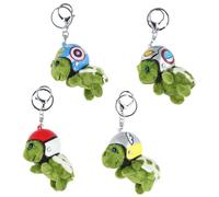 Wisebom 4 Piezas Llavero de Peluche de Tortuga, Llavero de Tortuga de Felpa Llavero de Tortuga de Motocicleta Verde Decorativo de Dibujos Animados de tortuga llavero Animal (Multicolor B)