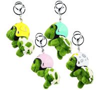 Wisebom 4 Piezas Llavero de Peluche de Tortuga, Llavero de Tortuga de Felpa Llavero de Tortuga de Motocicleta Verde Decorativo de Dibujos Animados de Tortuga Llavero Animal para Personas Favoritas