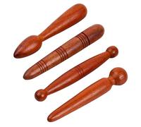 Wisebom 4 Piezas Palo de Masaje Tailandés de Madera, Dispositivo de Acupuntura para Pies, Herramienta Tradicional de Punto de Gatillo para Relajación