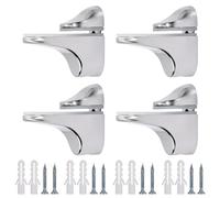 Wisebom 4 Piezas Soporte Estante Cristal, Estante de Vidrio Ajustable con Tornillo, Soportes de Estante Montaje en Pared para Estantes de Madera Vidrio, Espesor 3-21 mm