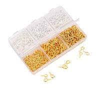 Wisebom 400 Piezas Mini Ojo Tornillo Perno Ojos Ganchos de Tornillo Hembrillas Cerradas Pequeños Mini perno de ojo para Resina, Joya, Cuenta y DIY Colgar Artículos Pequeños(3 Tamaños)