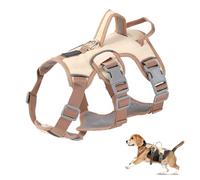 Wisebom Arnés para Perros a Prueba de Escapes, Soporte Múltiple, Transpirable, Durable, Chaleco Ajustable para Caminar, Entrenar y Correr (Beige, M)