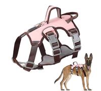 Wisebom Arnés para Perros a Prueba de Escapes, Soporte Múltiple, Transpirable, Durable, Chaleco Ajustable para Caminar, Entrenar y Correr (Rosa, L)