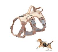 Wisebom Arnés para Perros a Prueba de Escapes, Soporte Múltiple, Transpirable, Durable, Chaleco Ajustable para Caminar, Entrenar y Correr (Beige, S)