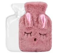 Wisebom Bolsa de Agua Caliente, Bolsa Agua Caliente con Suave Felpa Funda, Botella de Agua Caliente para Adultos y Niños, Puede Calentar Manos y Pies y Aliviar el Dolor (Gris)