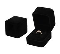 Wisebom Caja de Anillo de Terciopelo 2 Pcs, Caja Negra de Anillos de Terciopelo Caja de Regalo de Terciopelo Clásico, Caja de Regalo Joyas, para Propuesta Compromiso Boda San Valentín Cumpleaños
