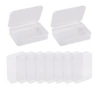 Wisebom Cajas Plástico Pequeñas Transparentes 10 Piezas Con Tapa - Caja Organizadora Para Joyas, Artículos, Tarjetas (10,5 x 7,5 x 2,5 cm)