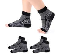 Wisebom Calcetines de Compresión para Fascitis Plantar y Neuropatía - 3Pcs Tobilleras Deportivas Con Soporte Para Aliviar El Dolor de Pies (S/M)