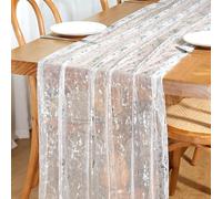 Wisebom Camino de Mesa, 300 × 70 cm Camino de Mesa Dorado Camino de Mesa Moderno Camino de Mesa de Lentejuelas para Decoración de Interior Vacaciones Bodas Fiestas Cumpleaños (Plata)