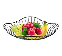 Wisebom Frutero Metalico Cesta Fruta Frutero Negro Frutero Grande de Hierro, Soldado a Mano, Fuerte Capacidad Carga，Frutero para Frutas Verduras Artículos Diversos Decoración (Negro) (30x30x6.5cm)