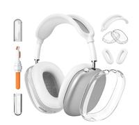 Wisebom Funda para Airpods MAX, Kit de Protección Funda Transparente de TPU Suave con Lápiz Limpiador de Auriculares, Antiarañazos Accesorio Protector Compatible con AirPods MAX (Transparente)