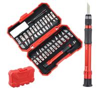 Wisebom Juego de Cuchillos Artesanales, 29 Piezas Juego de Bisturí Juego de Cuchillos de Precisión Adecuado con Cuchillas de Recambio para la Creación de Arte de Bricolaje Tallado (Rojo)