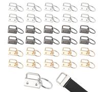 Wisebom Llavero de Muñeca 30 Piezas, Hardware para Llavero y Pulsera, Manualidades de Tela y Cordón de Bricolaje