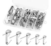 Wisebom Perchas para Cuadros con Clavos 150Pcs Alta Resistencia Foto Ganchos para Cuadros Kit para Colgar Cuadros Hardware Ganchos para Colgar Cuadros Fotos Reloj Espejo(5Tamaños） (Oro) (Sliver)