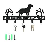 Wisebom Perchero para perros, perchero para llaves de metal, con 5 ganchos para dueños de perros, decoración de pared (B)