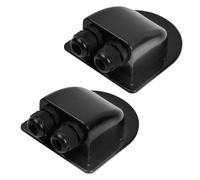 Wisebom Solar Cable Entrada Impermeable, 2Pcs Caja de Entrada de Cable Doble ABS IP68 Pasacables Placa Soporte, Glándula de Cable para Paneles Solares de RV/Caravana/Barco Cables 2.5-6mm² (Negro)