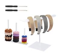 Wisebom Soporte de Diadema de Acrílico Organizador de Banda para Cabello Transparente, Soporte de Exhibición para Coleteros Organizador de Accesorios para Pelo Antideslizante