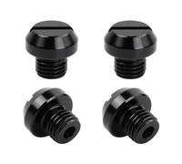 Wisebom Tapón ciego para espejo de motocicleta, tornillos M10 x 1,25 mm, 4 unidades, color negro, rosca derecha